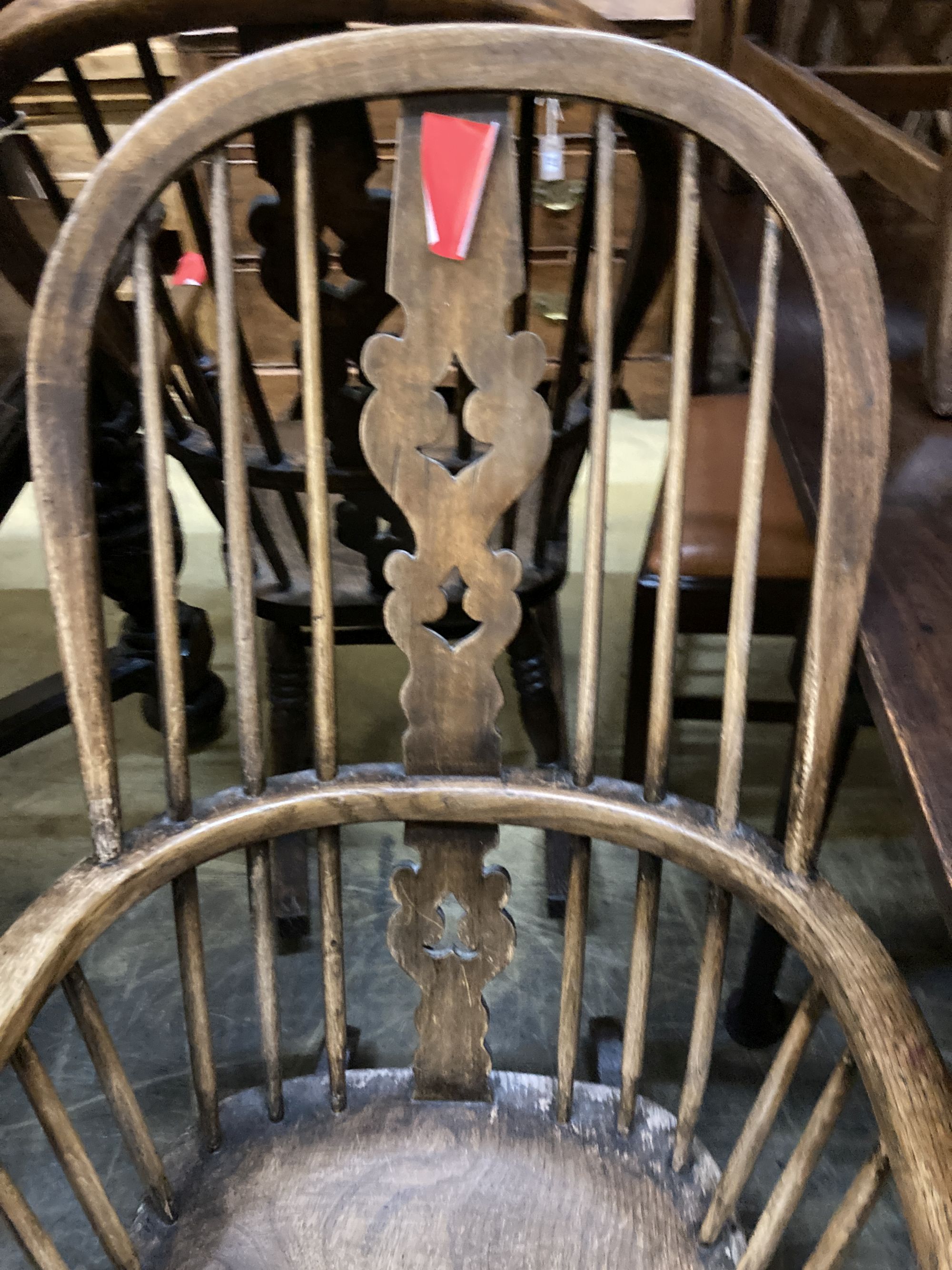 Two ash and elm Windsor rocking armchairs